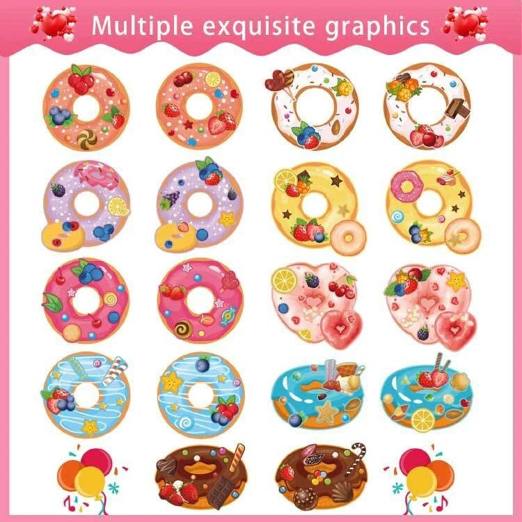 My Sweets Donuts DIY Stickers 9 Sheets Pack Kids Party Activities