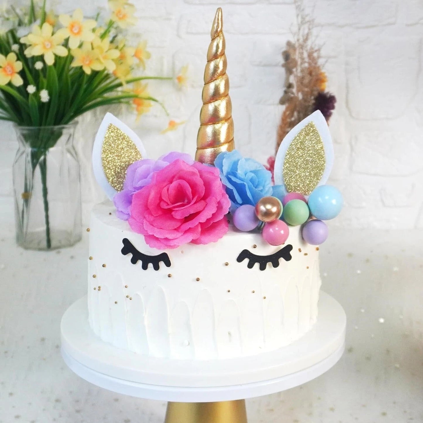 38ps Unicorn Theme Birthday Cake Topper Decorating Set