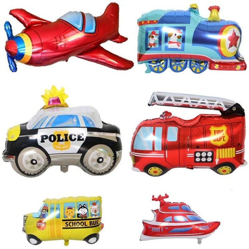 Transportation Vehicles Party Decoration Set | Banner Balloon garland Cake Toppers