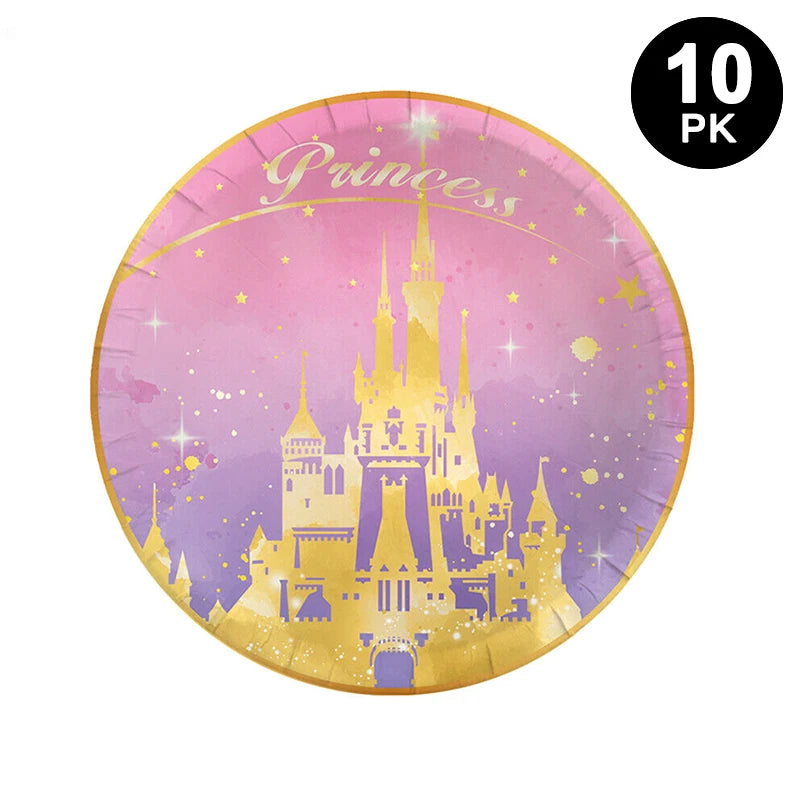 Princess Castle 7 inch 17cm Paper Plates Round 10 Pack