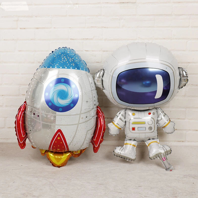 Outer Space Astronaut Rocket Birthday Decorating Set | Banner Foil Balloons