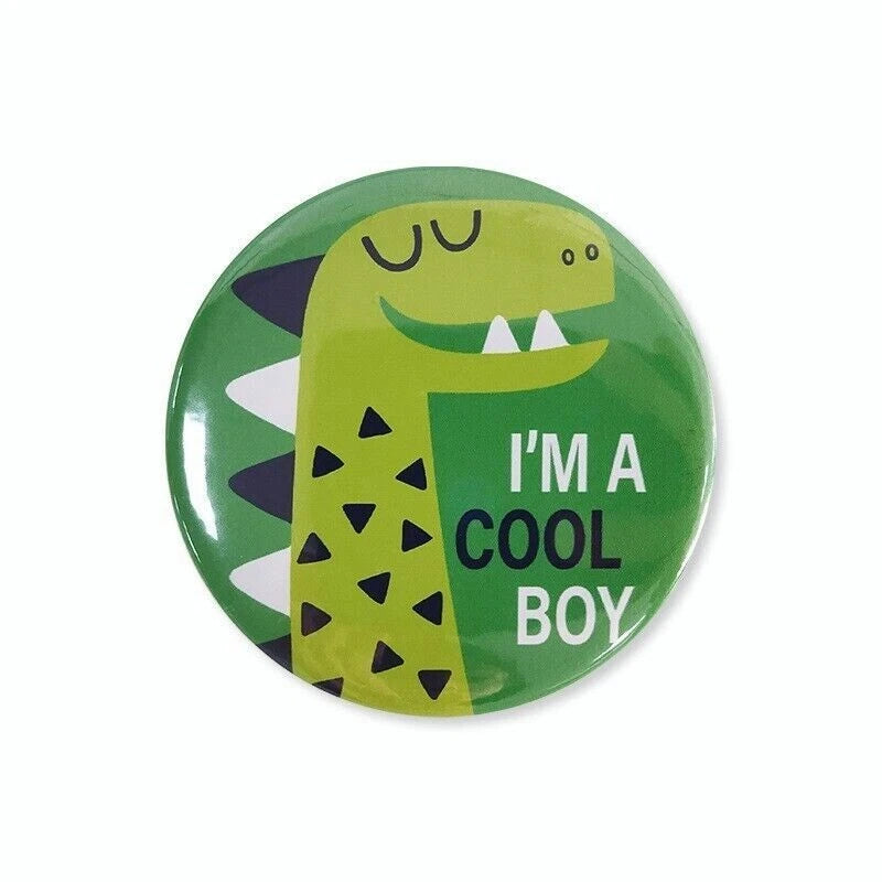 Cartoon Dinosaur Metal Badges 10 Pack | Kids Birthday Party Gift Bag Fillings