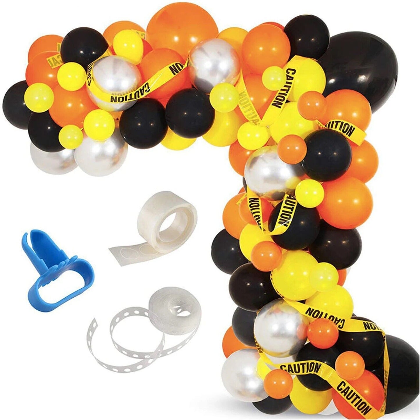 Construction Theme Balloon Garland Kit with Caution Tapes