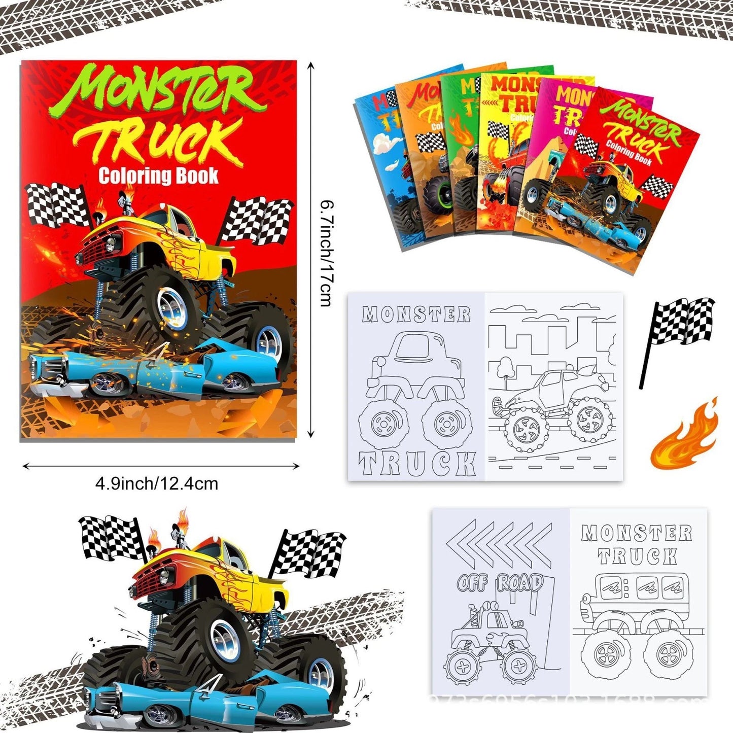 Monster Truck DIY Colouring Books 12 Pack