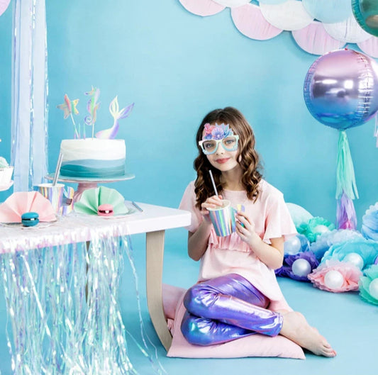 Mermaid Under the Sea Theme Party Paper Glasses 12 Pack