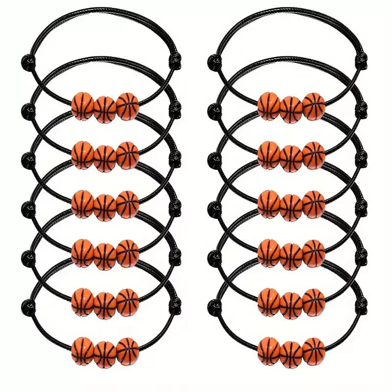 Basketball Theme Adjustable Bracelet 12 Pack
