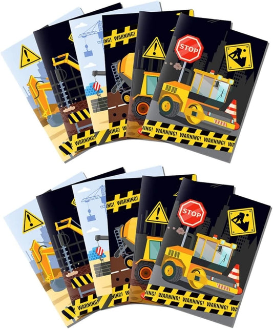 Construction DIY Colouring Books 12 Pack| Kids Party Favour Art Drawing Trucks Activity