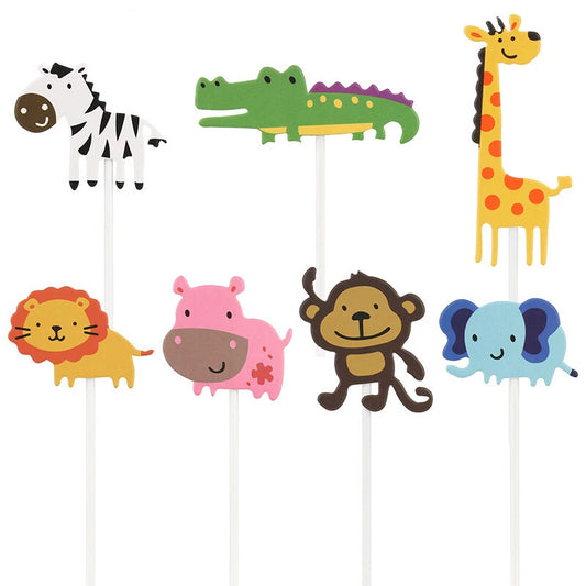 Jungle Animals Cupcake Toppers 7 Pack