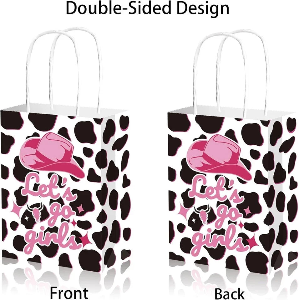 Disco CowGirl Paper Gift Bags with Handles (Pack of 12)