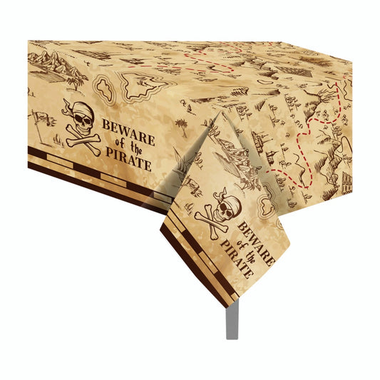 Pirate Treasure Map Birthday Table Cover Plastic 220cm x 130cm