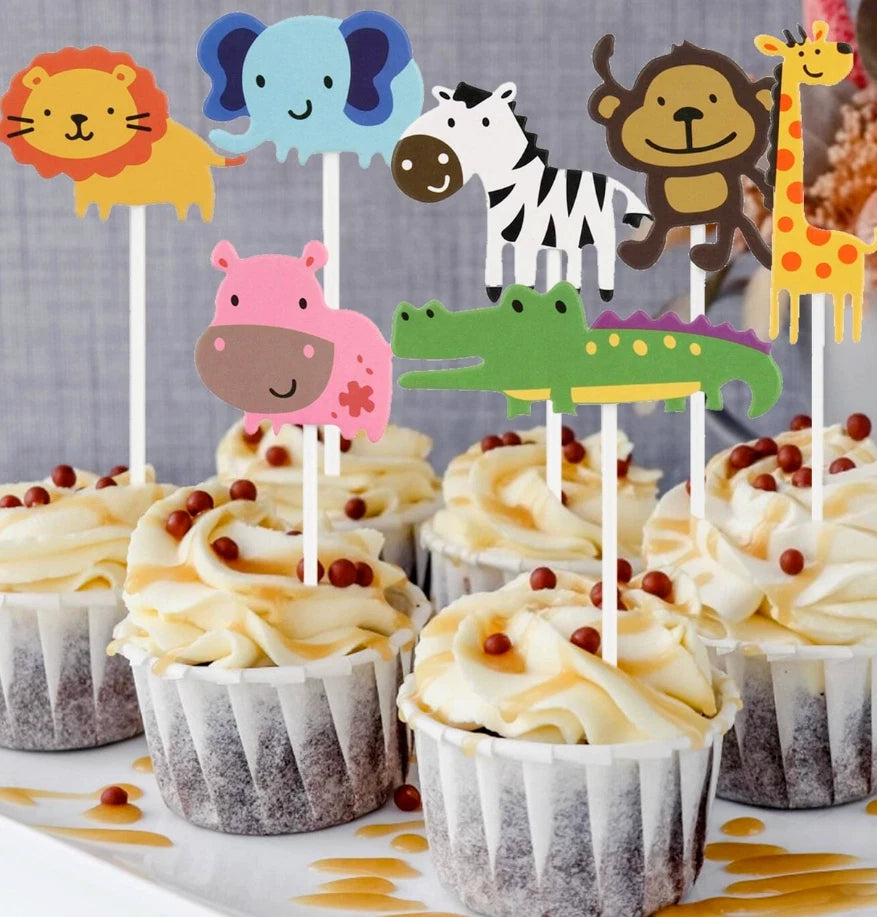 Jungle Animals Cupcake Toppers 7 Pack