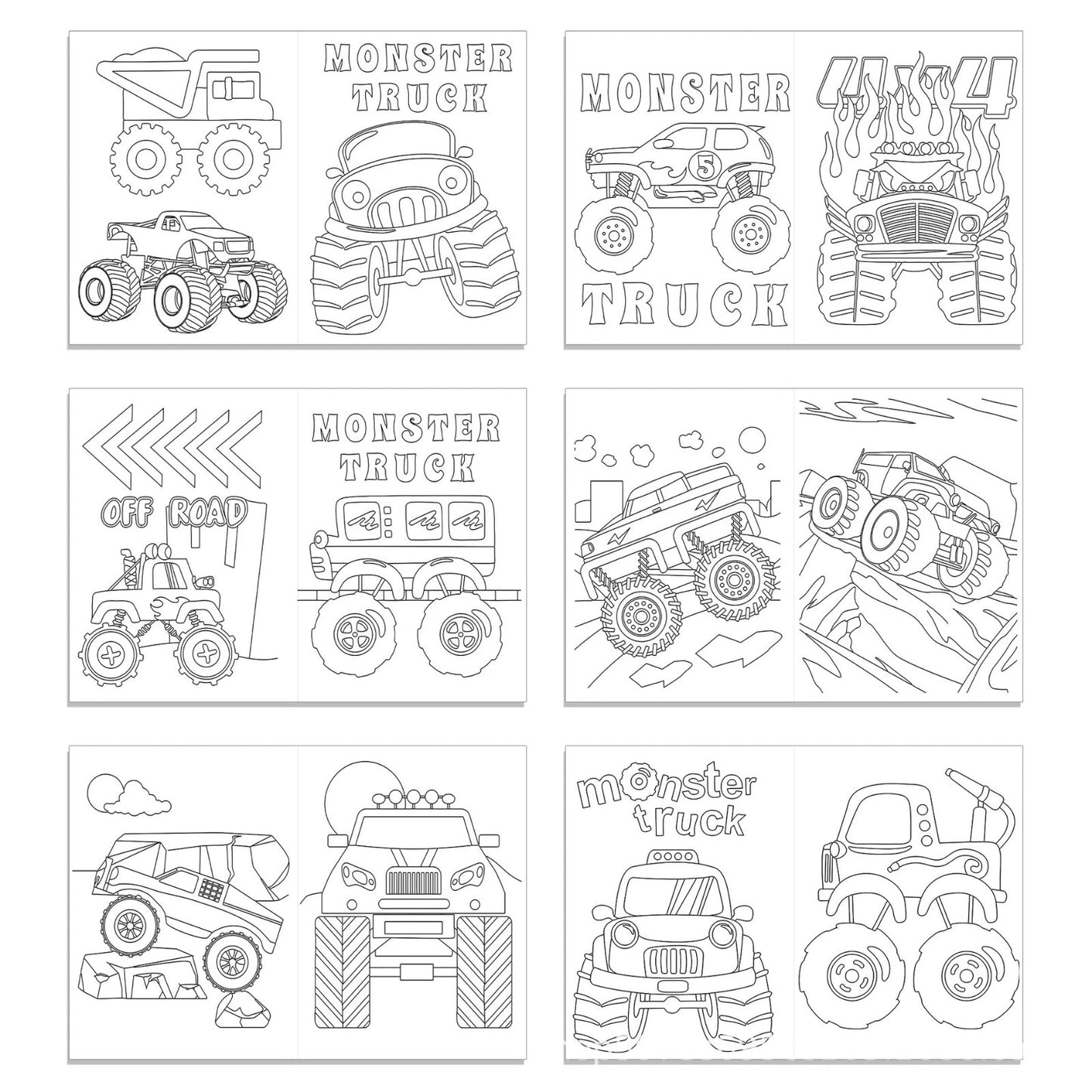 Monster Truck DIY Colouring Books 12 Pack