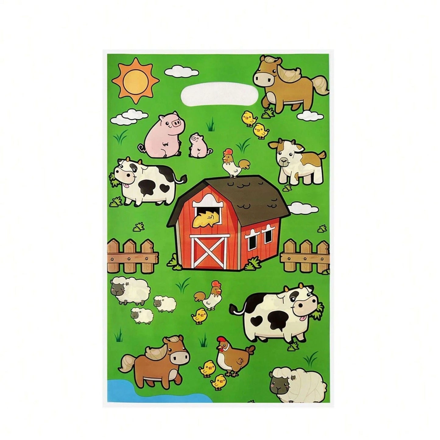 Farm Animals Gift Loot Bags Plastic 10 PK