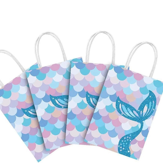 Mermaid Under the Sea Paper Gift Bags with Handles 12 Pack