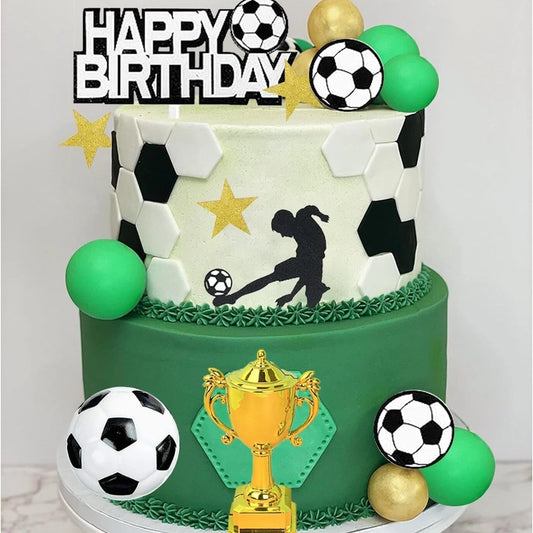 Soccer Champion Birthday Cake Topper Decorating Set