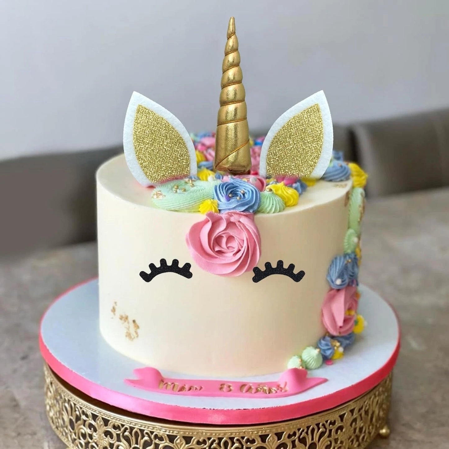 38ps Unicorn Theme Birthday Cake Topper Decorating Set