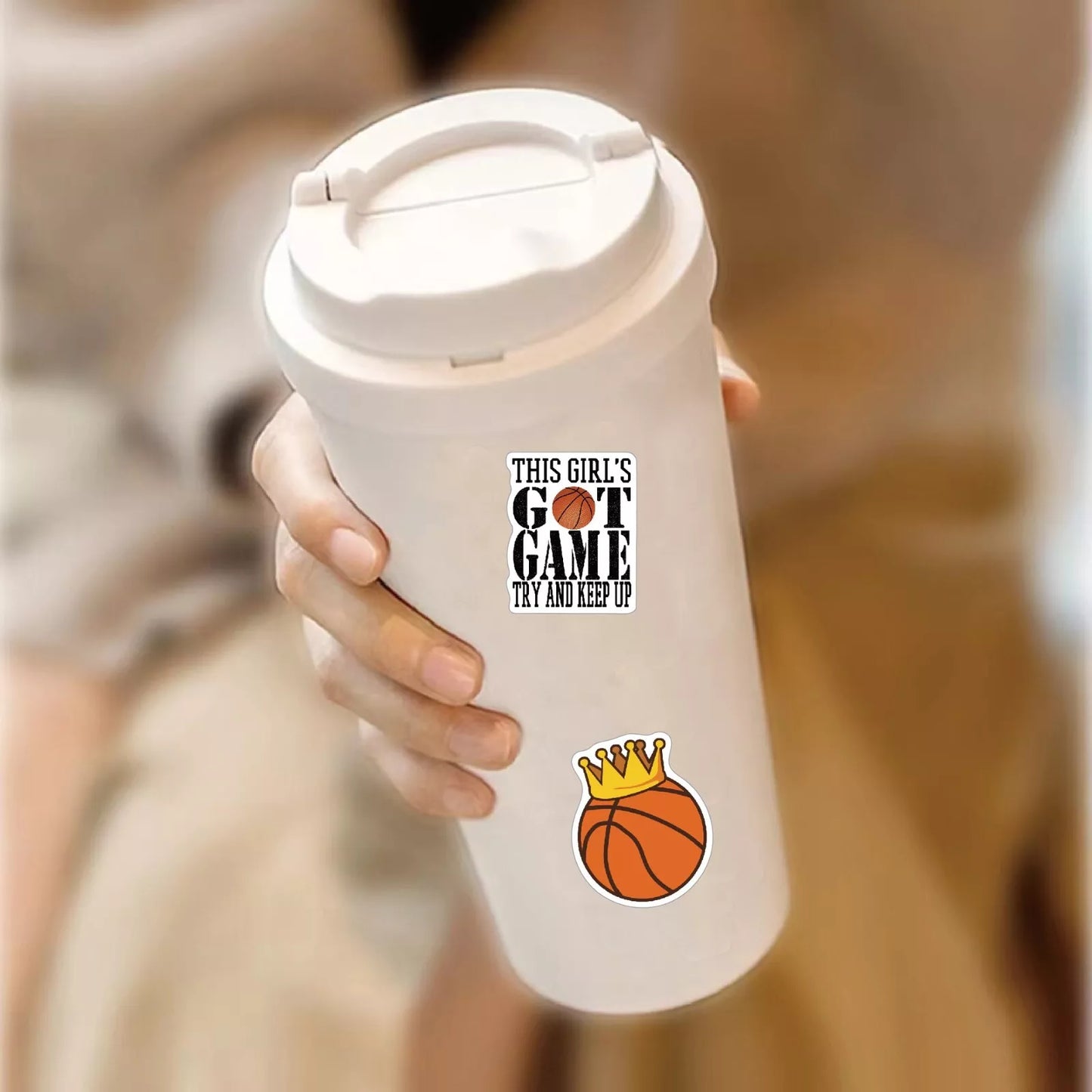 Basketball Theme Vinyl Stickers 50 Pack
