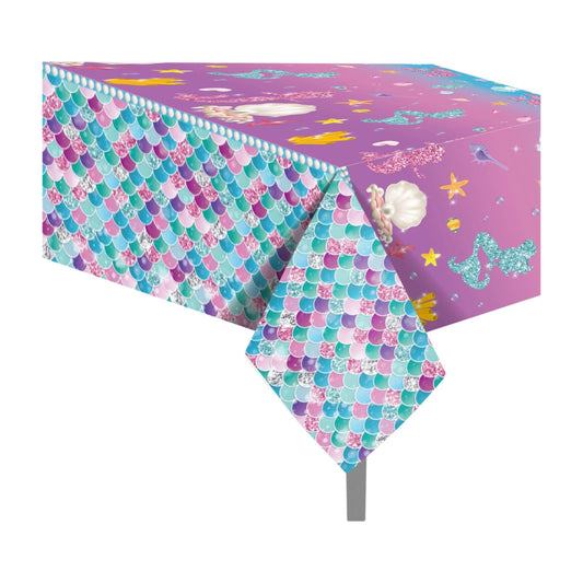 Mermaid Scales Tablecloth Plastic 220cm x 130cm