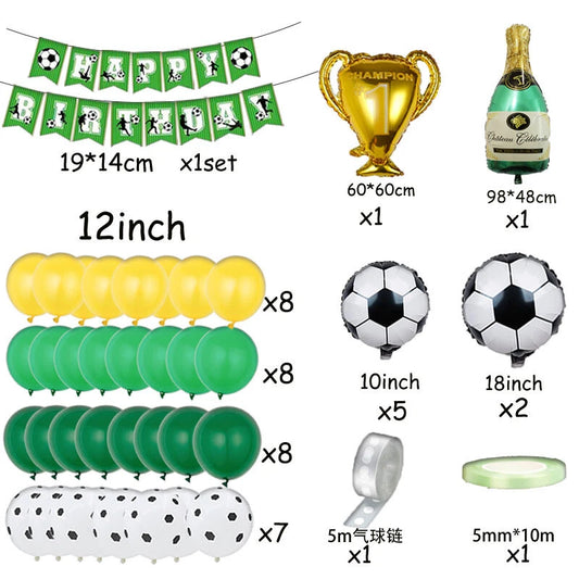 Soccer Champion Birthday Balloon Garland Kit with Banners