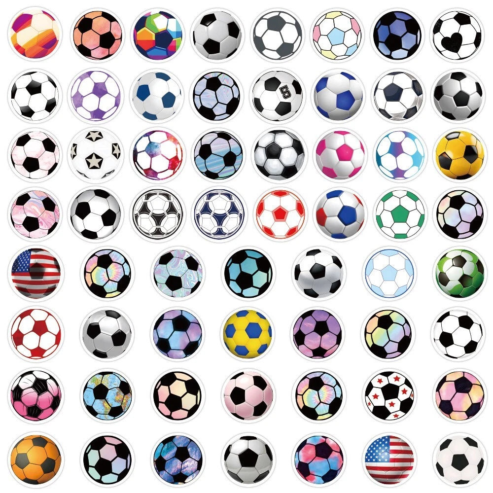 Soccer Theme Vinyl Stickers 60 Pack