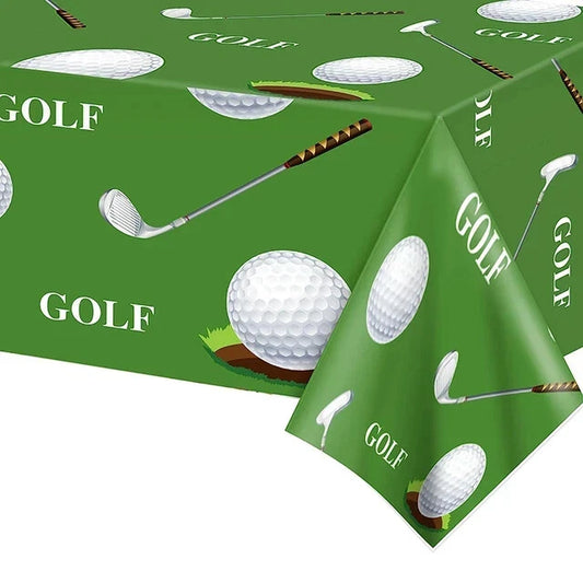 Golf Theme Tablecloth Plastic 220cm x 130cm