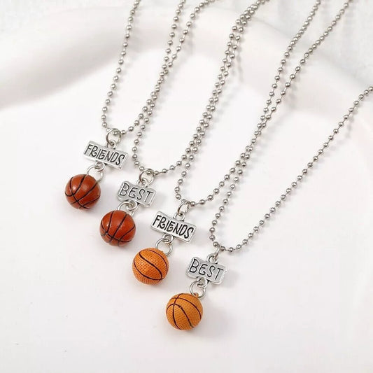 Best Friends Basketball Necklace Pendant 2 Pack
