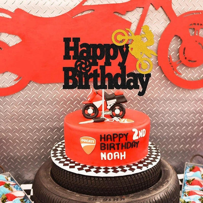 Motorbike Dirt Bike Birthday Cake Topper