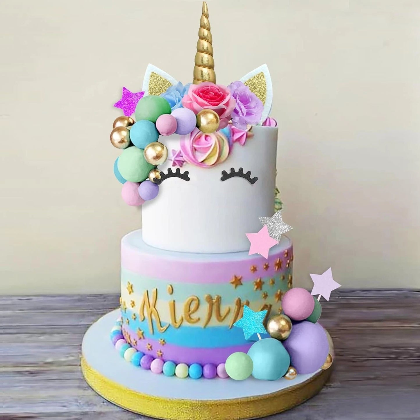 38ps Unicorn Theme Birthday Cake Topper Decorating Set