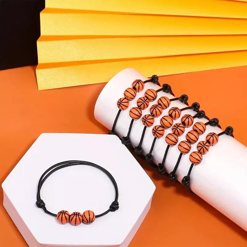 Basketball Theme Adjustable Bracelet 12 Pack