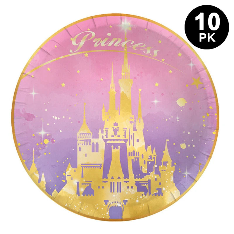 Princess Castle 9 inch 23cm Paper Plates Round 10 Pack