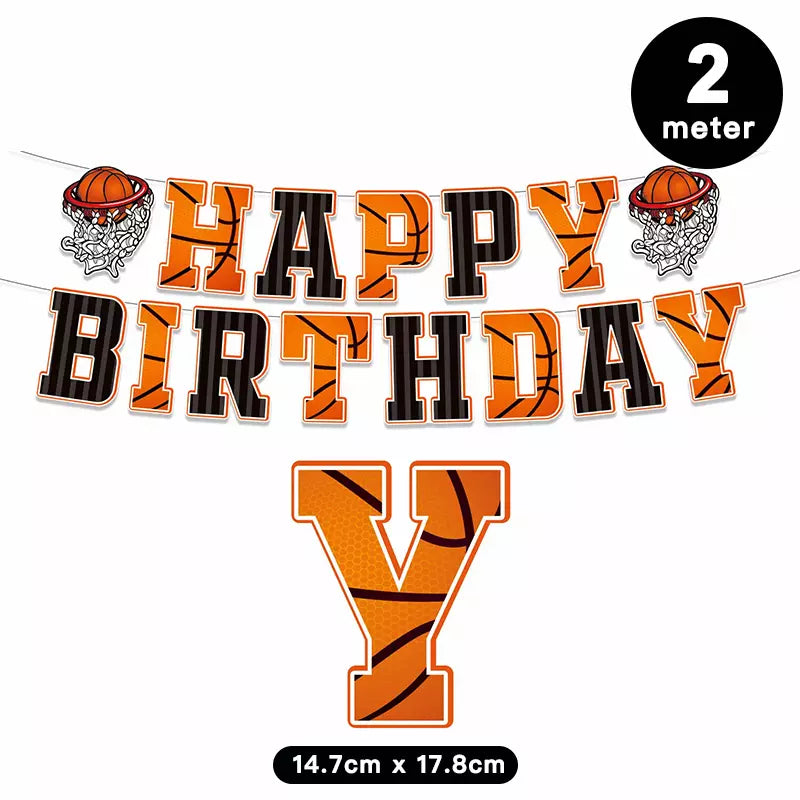Basketball Theme Birthday Party Banner 2 Meter