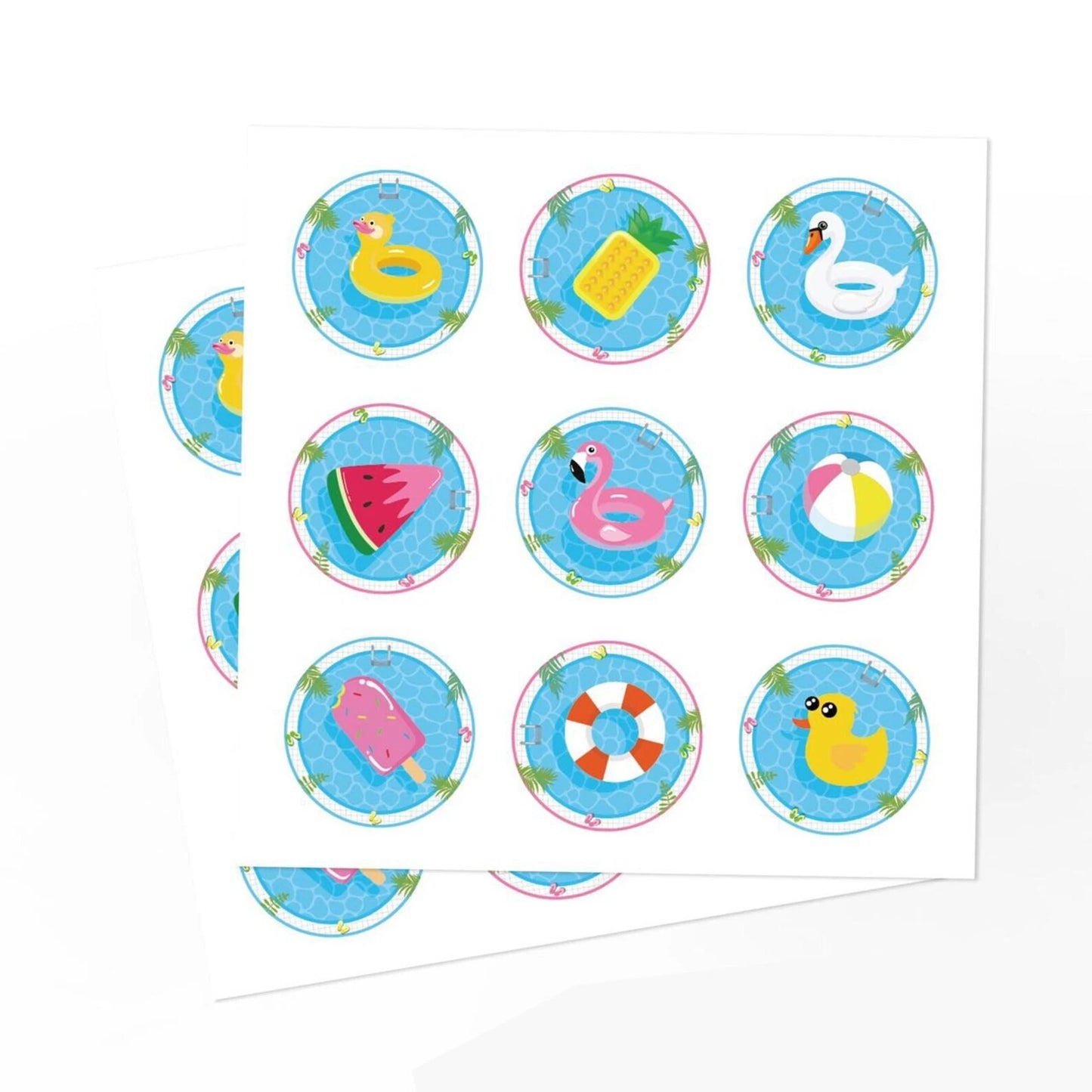 Hawaii Flamingo Paper Gift Bags with Mini Stickers 12 Pack