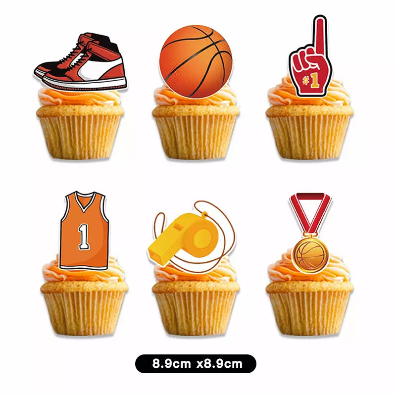 Basketball Theme Cupcake Toppers 12 Pack