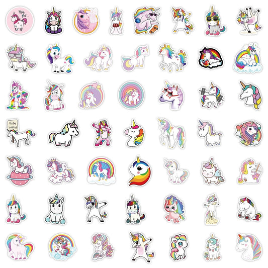 Unicorn Theme Vinyl Stickers 50 Pack