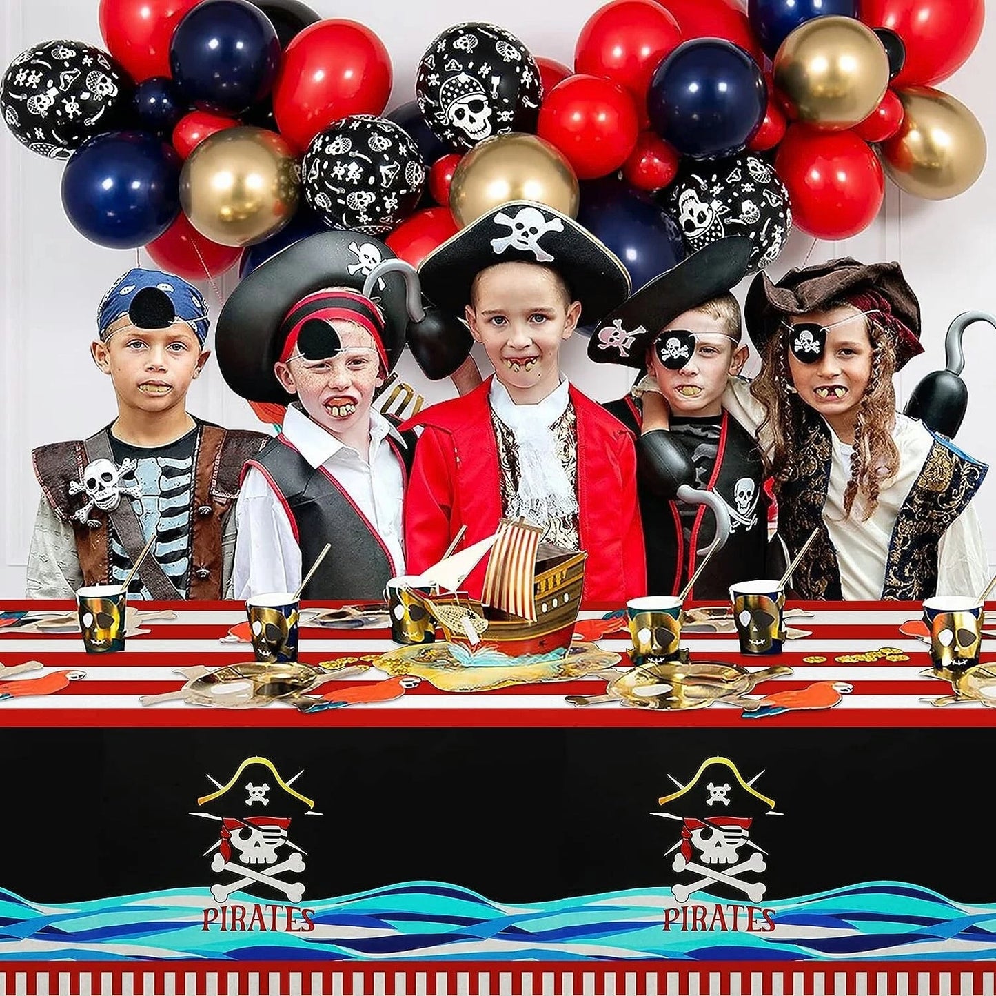 Pirate Theme Birthday Table Cover Plastic 180cm x 108cm