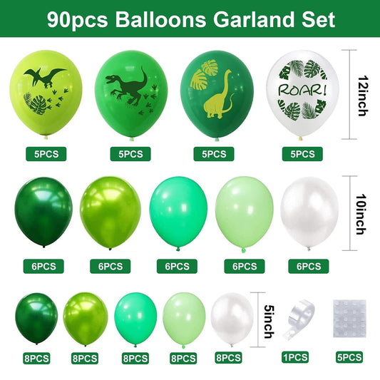 Dinosaur Theme Green Balloon Garland Kit