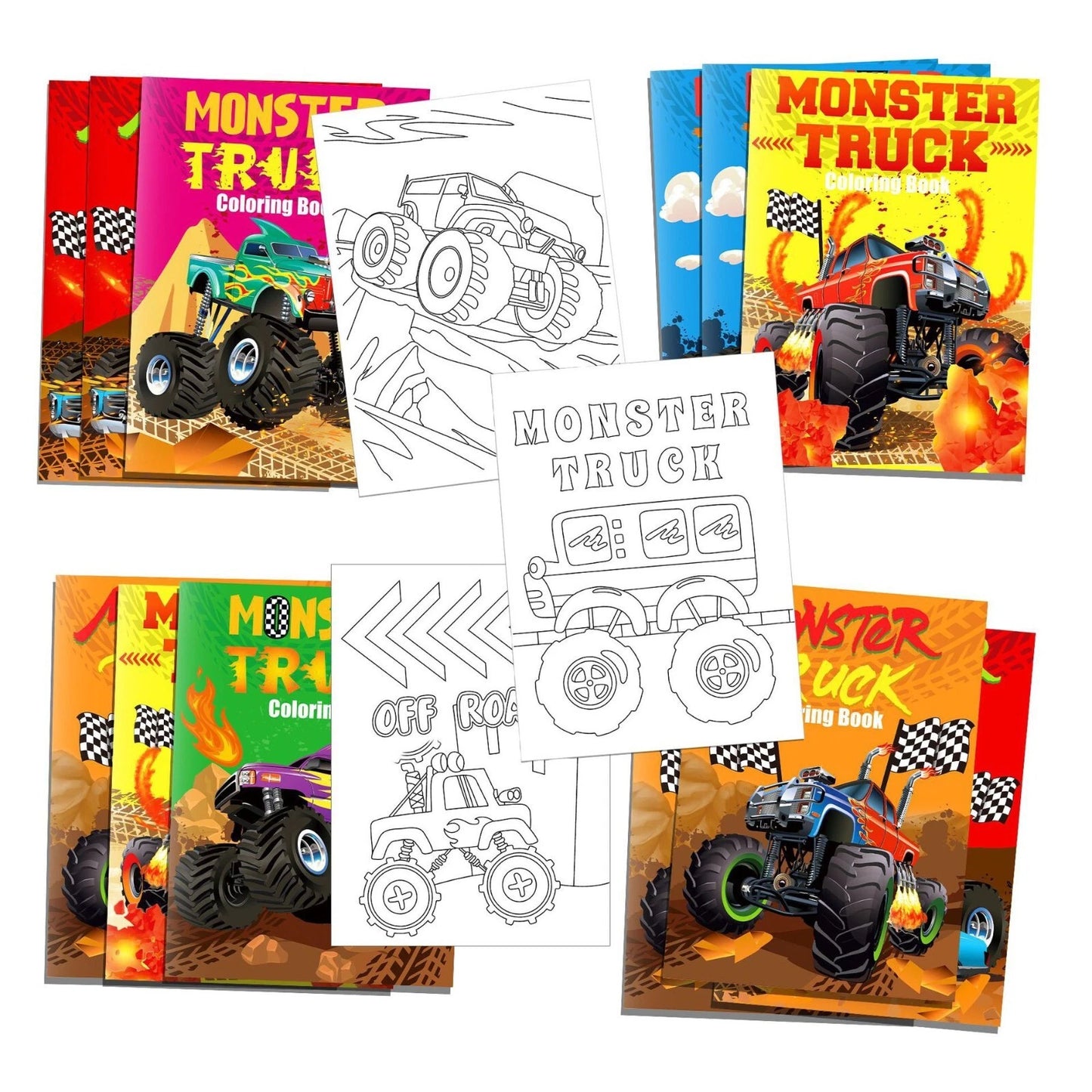 Monster Truck DIY Colouring Books 12 Pack