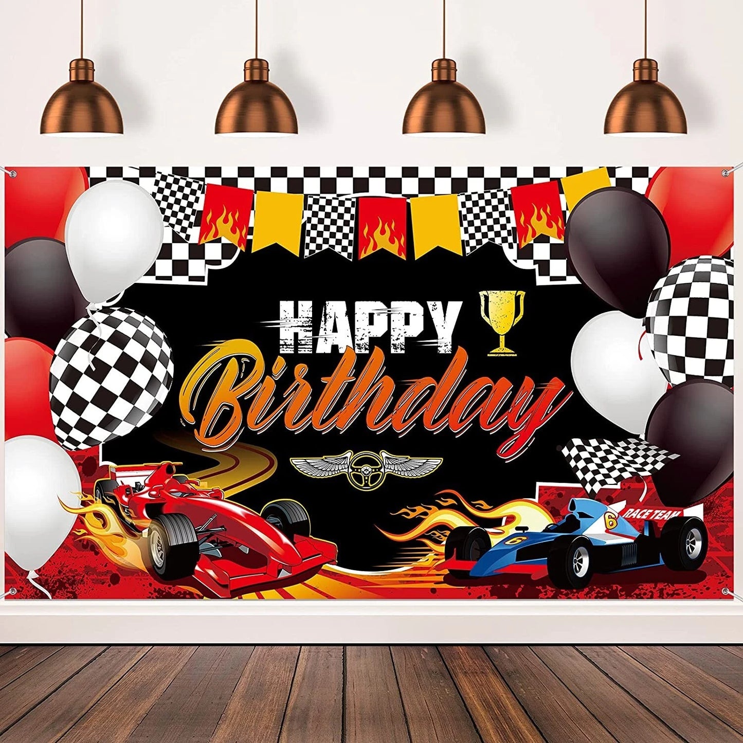 Racing Car Birthday Party Backdrop 150cm x 100cm