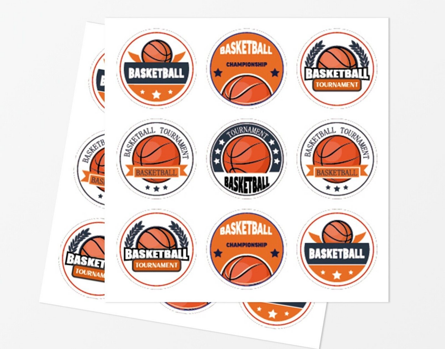 Basketball Paper Gift Bags with Mini Stickers 12 Pack