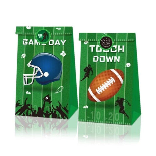 Football Paper Gift Bags with Mini Stickers 12 Pack