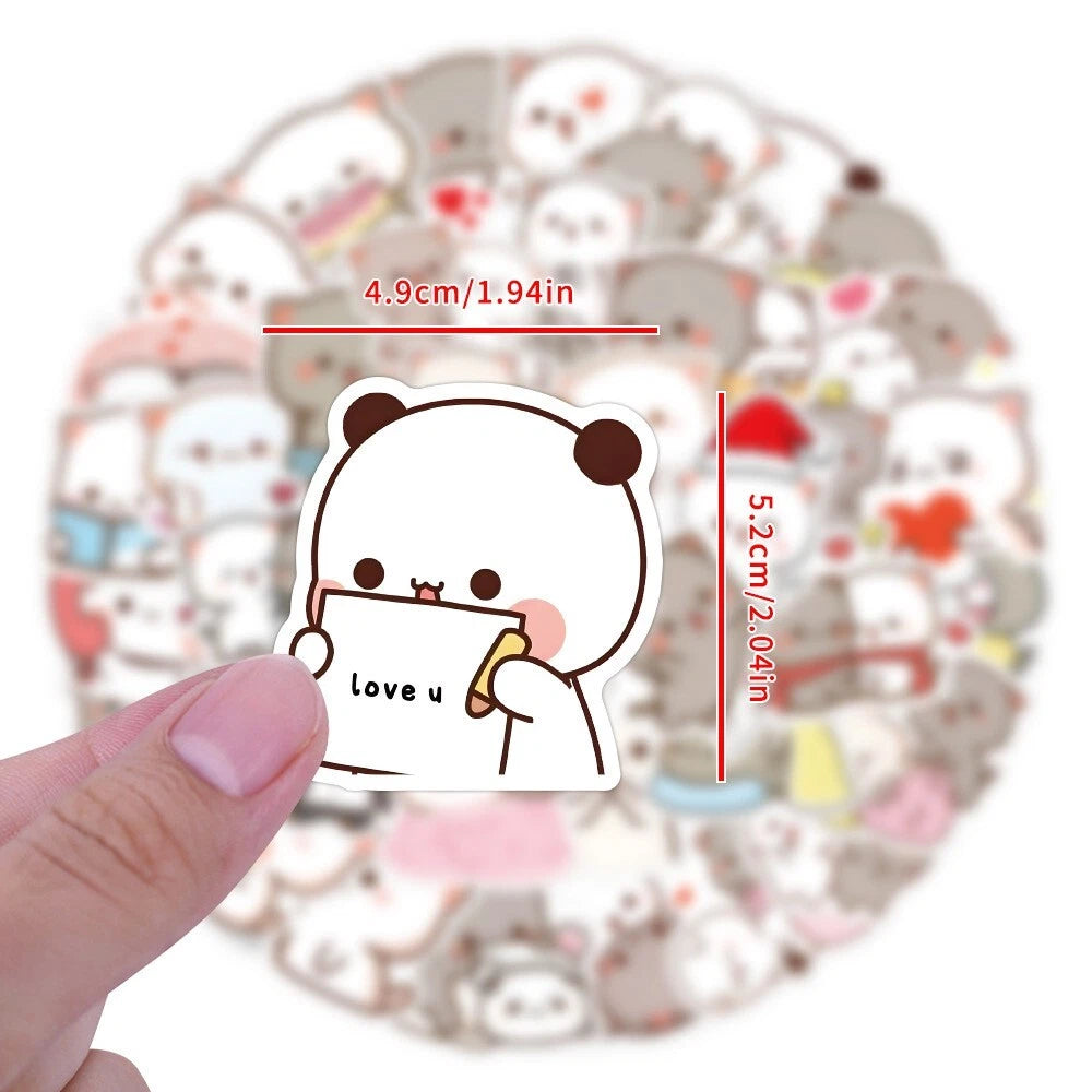60pcs Kawaii Cute Cat Theme Vinyl Stickers