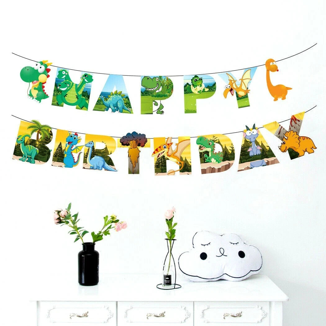 Cartoon Cute Dinosaur Theme Happy Birthday Banner 2 Meter