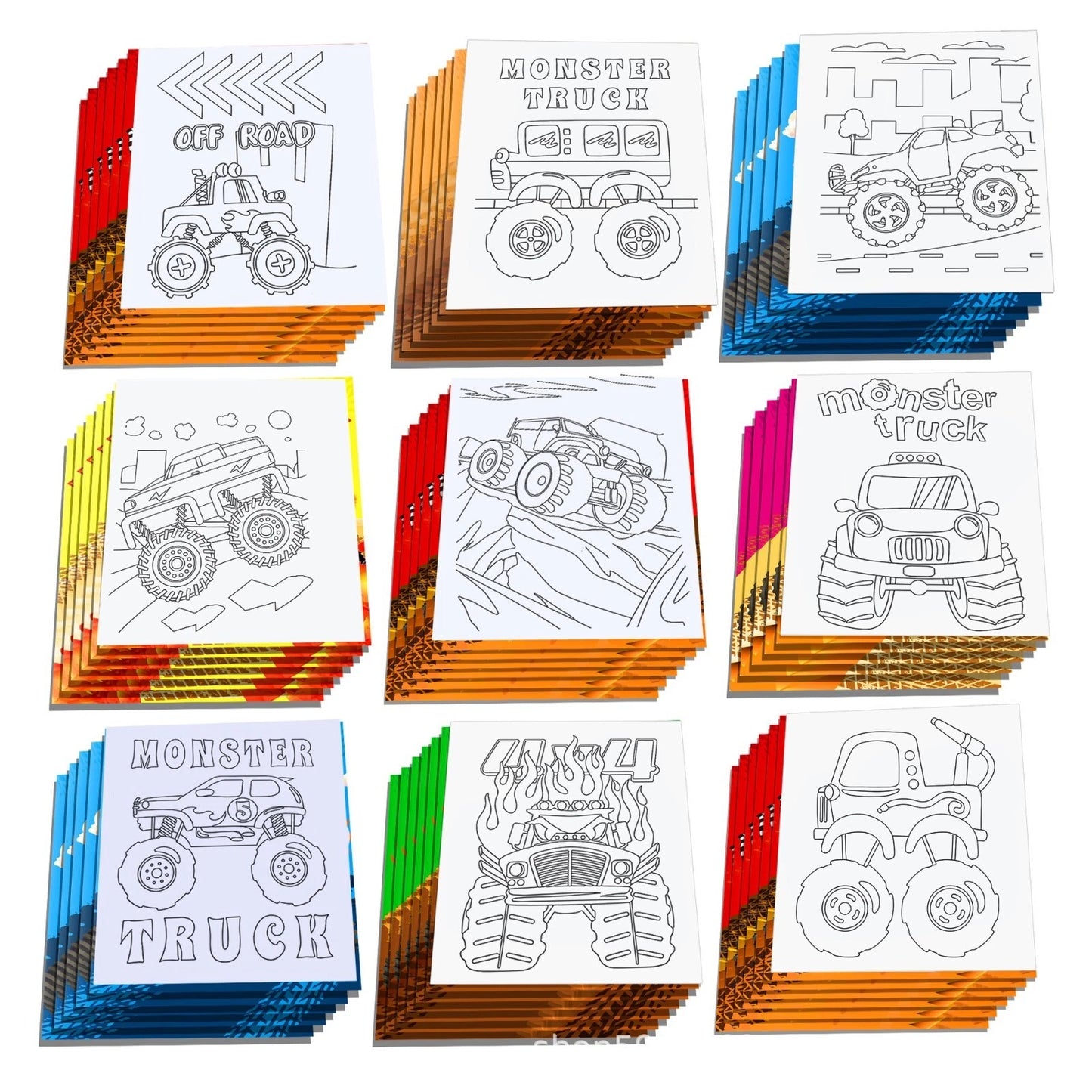 Monster Truck DIY Colouring Books 12 Pack