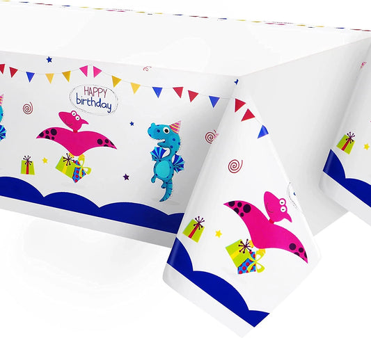 Cute Dinosaur Tablecloth Table Cover Plastic 220cm x 130cm