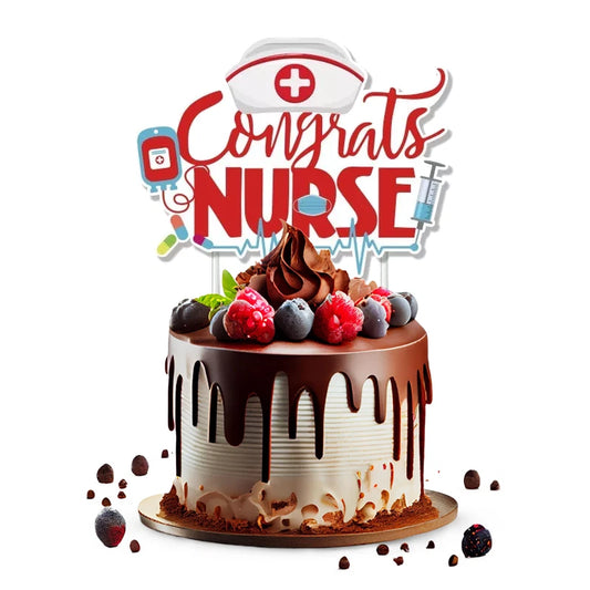 Congrats Nurse Party Decorating Set | Party Banner Balloons Cake Toppers