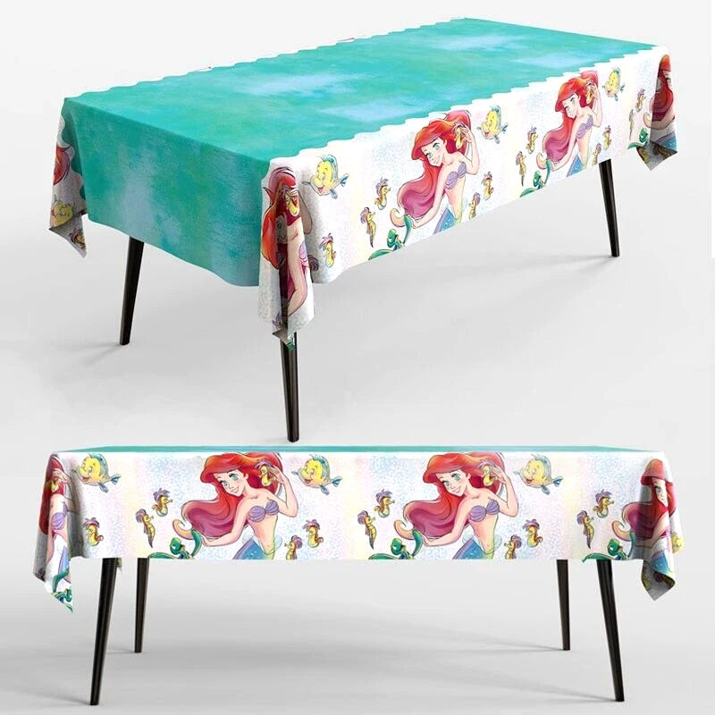 Mermaid Under The Sea Tablecloth Plastic 183cm x 137cm