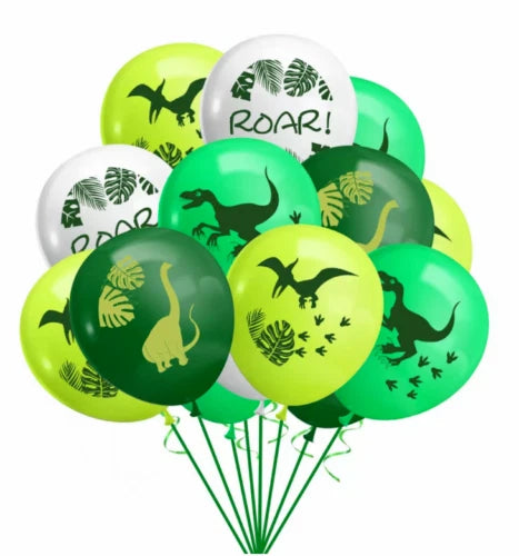 Dinosaur Printed 12 inch AssortedLatex Balloons 32 Pack