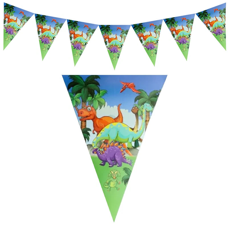 Cartoon Dinosaur Party Pennant 2 Meter