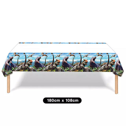 Dinosaur Jurassic Tablecloth Table Cover Plastic 180cm x 108cm