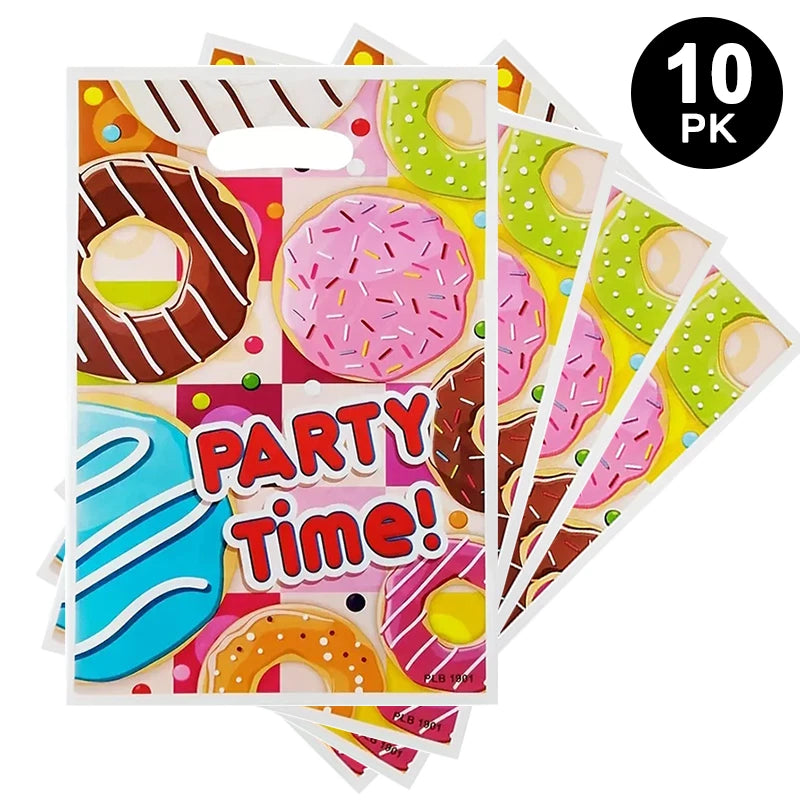My Sweets Donuts Gift Loot Bags Plastic 10 Pack